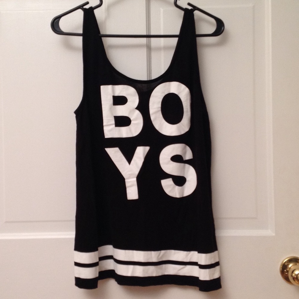 Black Sporty Graphic Tank Top