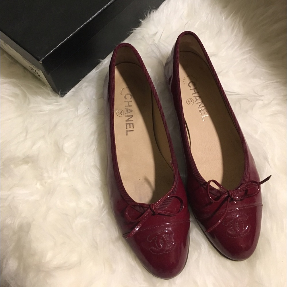 Authentic red Chanel flats