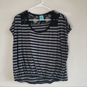 Black and gray striped top