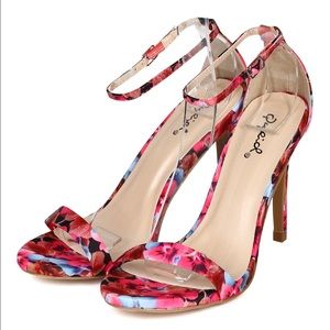 Qupid Pink-Multi Floral Stiletto Heel - New