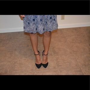 Asos black suede heel with silver heel