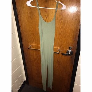Olive Ribbed Jumpsuit