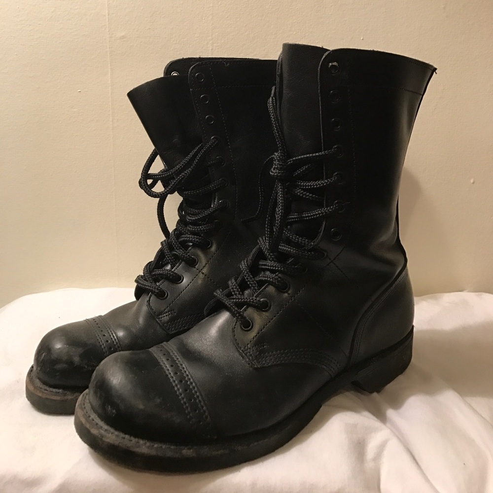 black combat boots