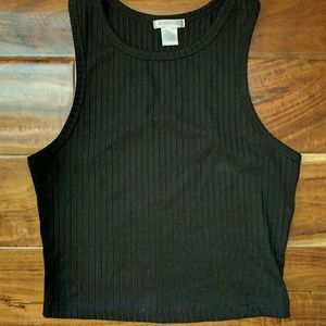 High neck racer back crop