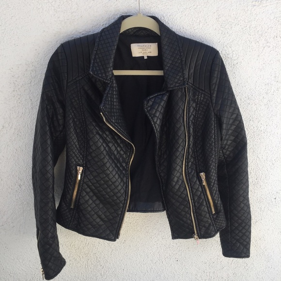 ❌SOLD❌ Zara Black Quilted Leather Moto Jacket - Picture 3 of 8