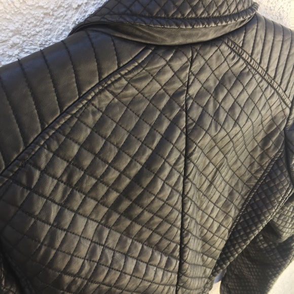 ❌SOLD❌ Zara Black Quilted Leather Moto Jacket - Picture 8 of 8