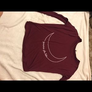 Gamma Phi Beta maroon long sleeve with moon