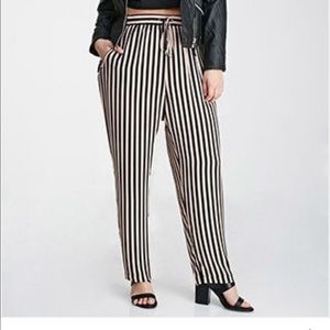 forever 21 plus size striped  trousers