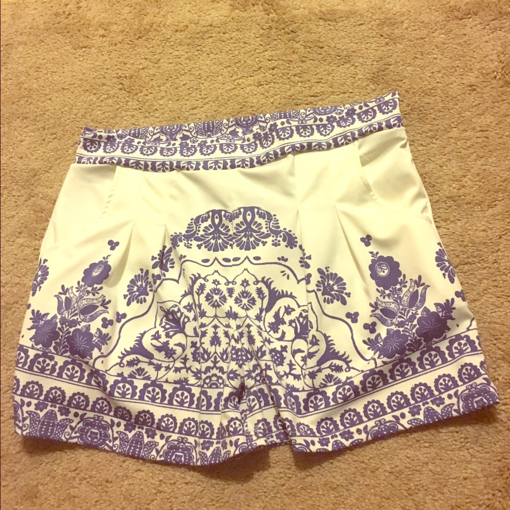 White and Purple Shorts with unique pattern! 🆕🆕