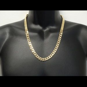 Men's 14K Yellow Gold Plated 24 inch Cuban Chain Men's 14K Yellow Gold Plated 24 inch Cuban Chain