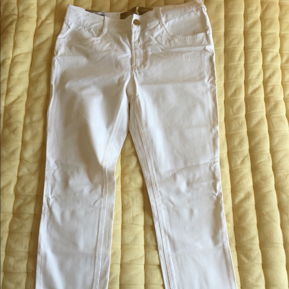 Anthropologie Minnie Rose White Skinny Jeans New 4