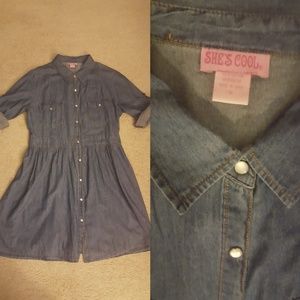 Denim shirt dress