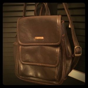 Brown Leather Backpack Purse!