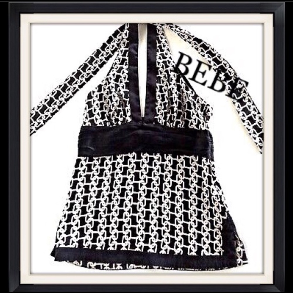 BEBE Chainlink Halter Top XS