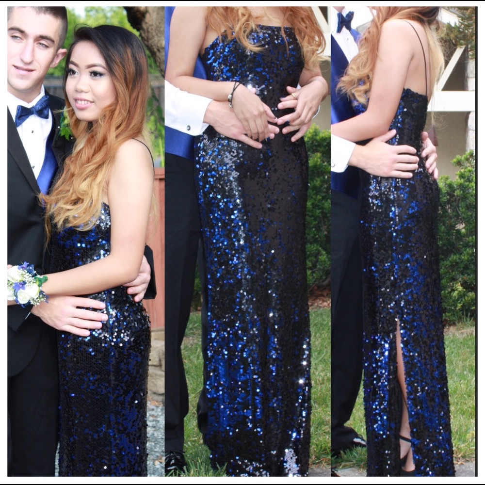 Black/Blue sequence dress