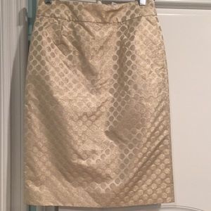 J Crew polka dots gold skirt