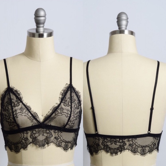 🎉RESTOCKED🎉 Black Eyelash Lace Sheer Bralette - Picture 3 of 3