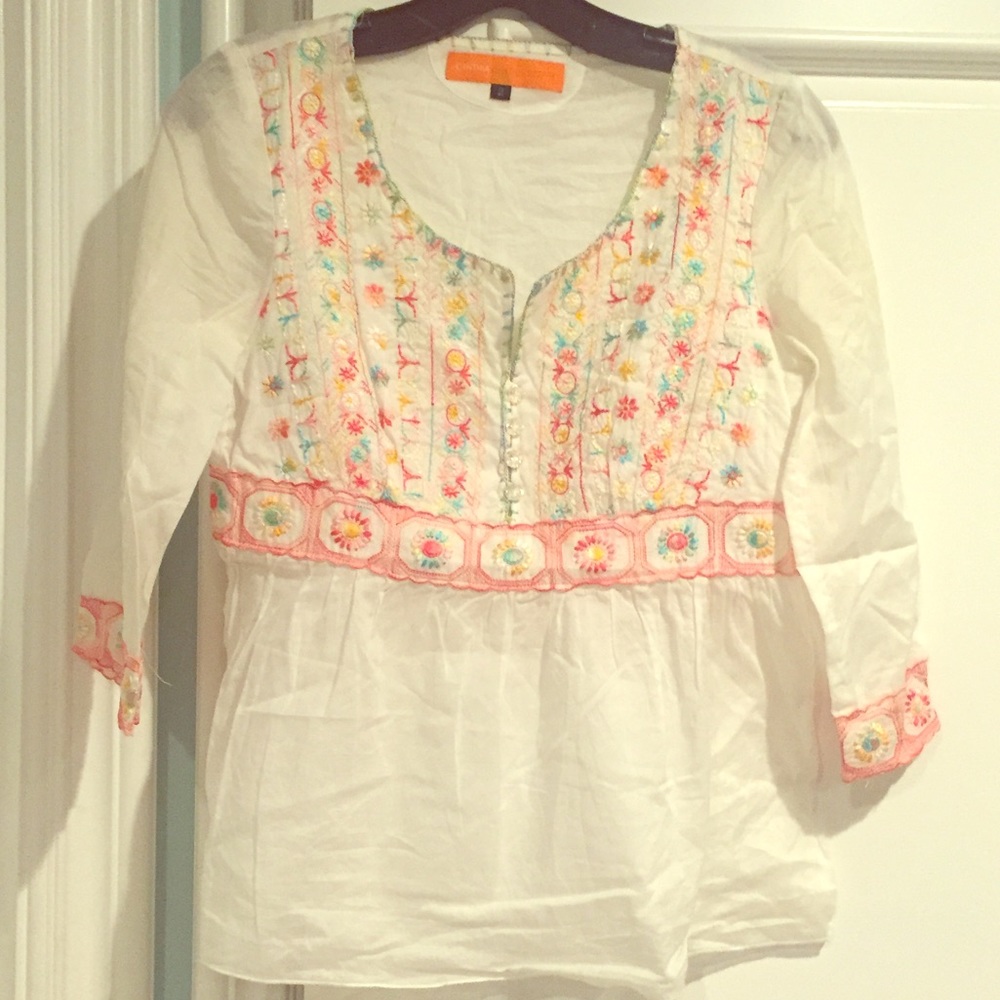 Cynthia Steefe embroidered babydoll top