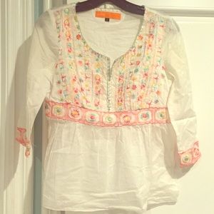 Cynthia Steefe embroidered babydoll top