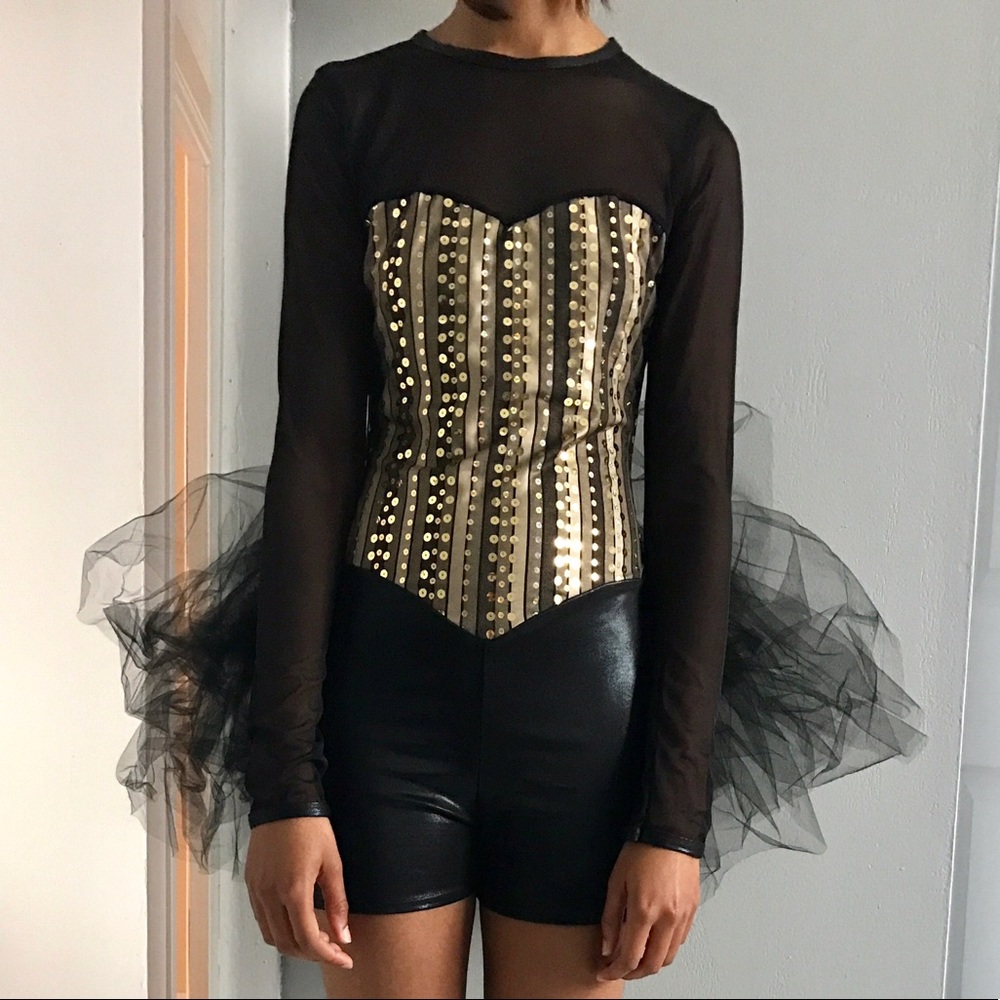Black and Gold Tutu Dance Costume