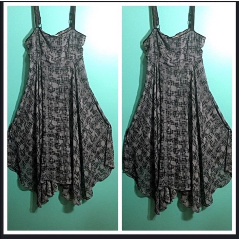 Grey and black flowing dress
