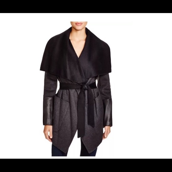 Bloomingdales BCBGMAXAZRIA Leather Coat - Picture 1 of 3