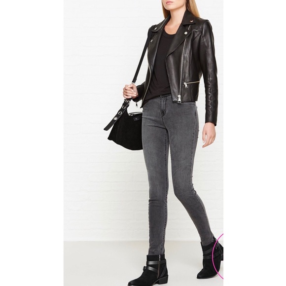 Black Leather Distressed Buckle Harness Ankle Boot - Picture 7 of 8