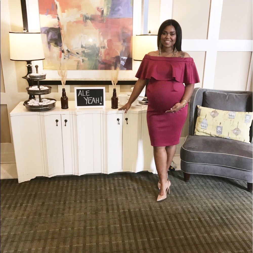 Gorgeous burgundy maternity dress