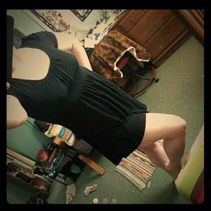 Lace backed black tunic