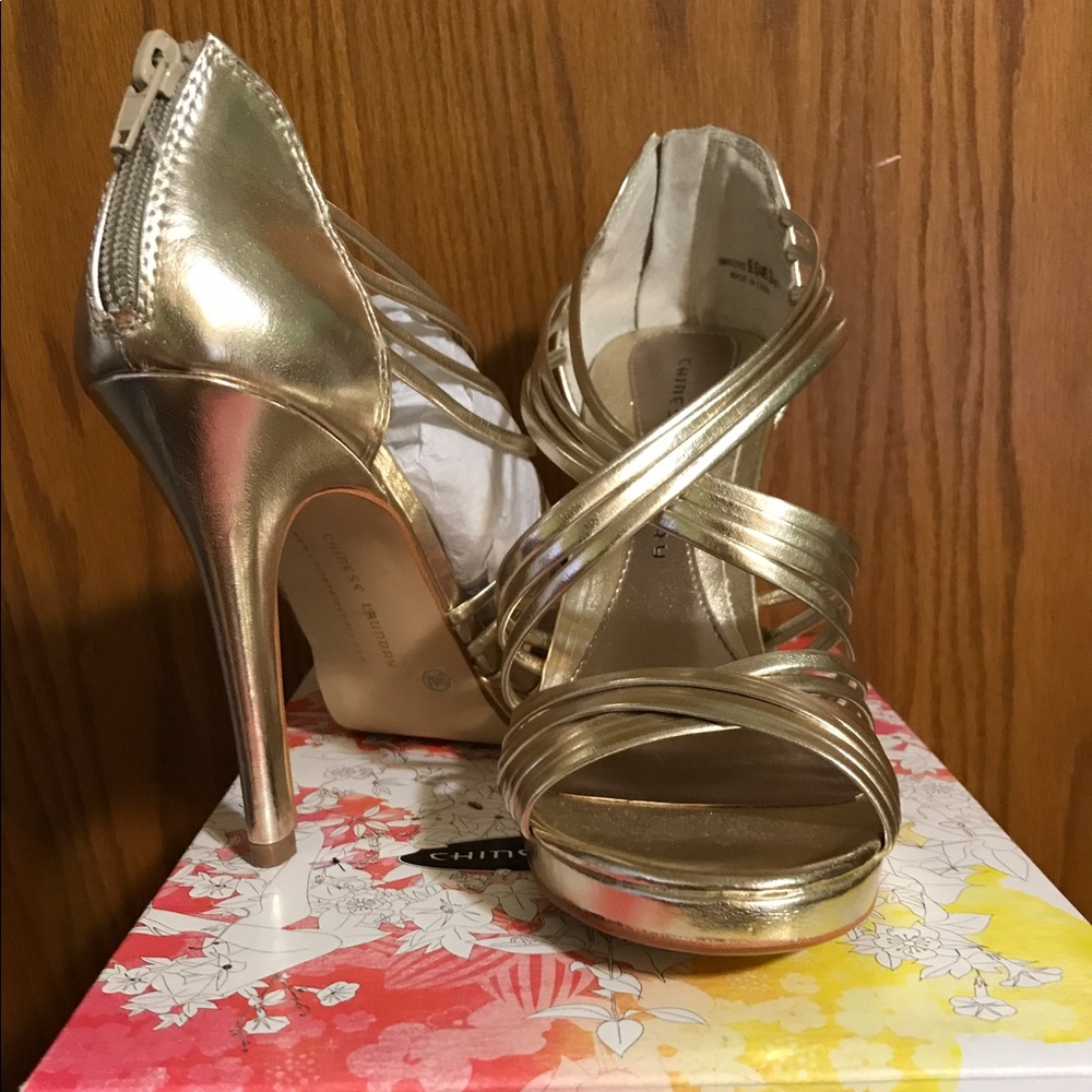 Gold sandals Chinese Laundry