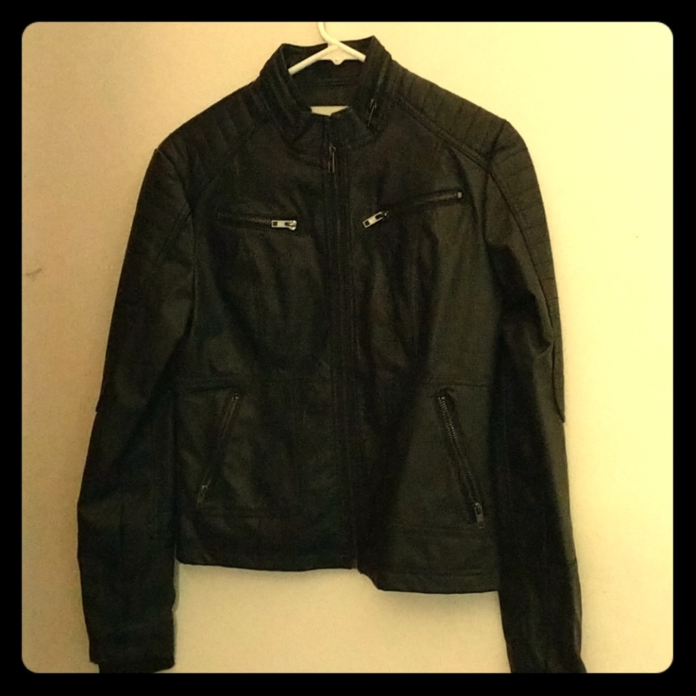 Leather moto jacket