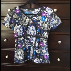 Flowered scrub top