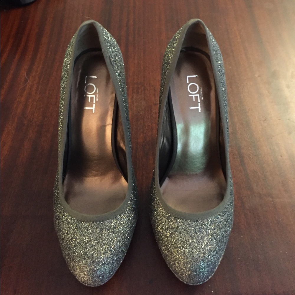 Loft sparkly shoes, with small platform on front.