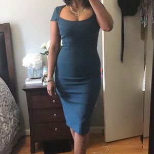 Teal wedding guest dress