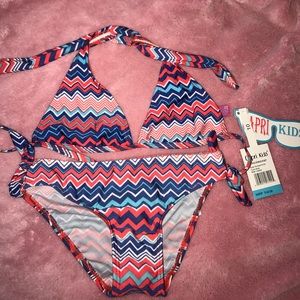 Capri kids multi color bikini size 10