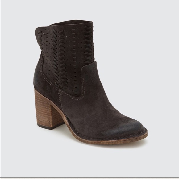 Suede Laser Cut Distressed High Bootie - Picture 4 of 7