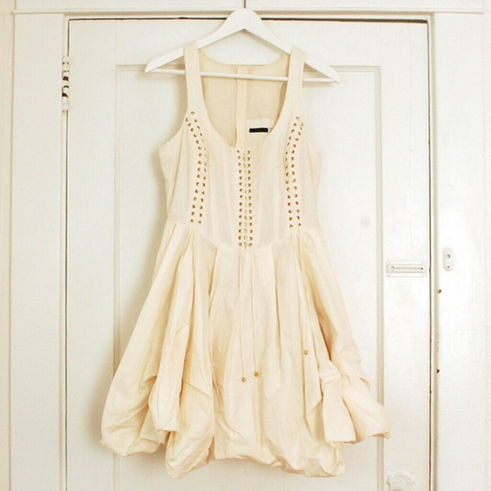 Leifsdottir Anthropologie Corset Dress Ivory 6