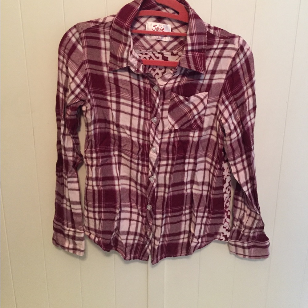 Girls flannel button down shirt