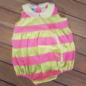 Hartstrings Baby 3-6m pink & green flower bubble