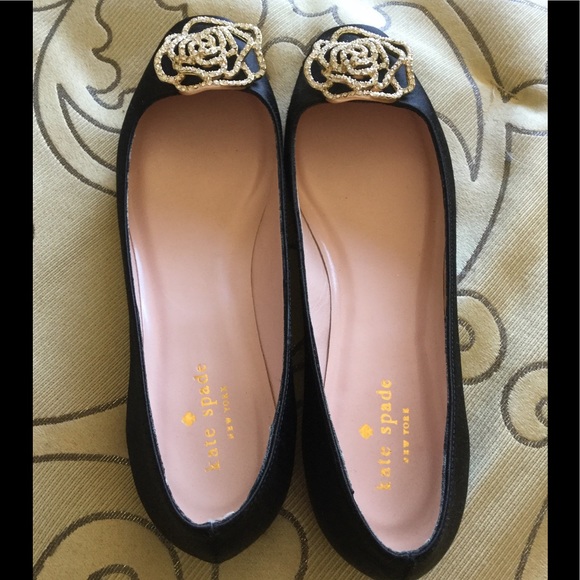 NEVER WORN Kate Spade Ballet Flats w/crystal bow - Picture 4 of 4