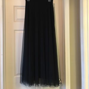 Long black tulle overlay skirt