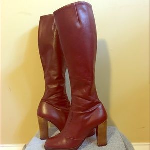 Red Leather Boots