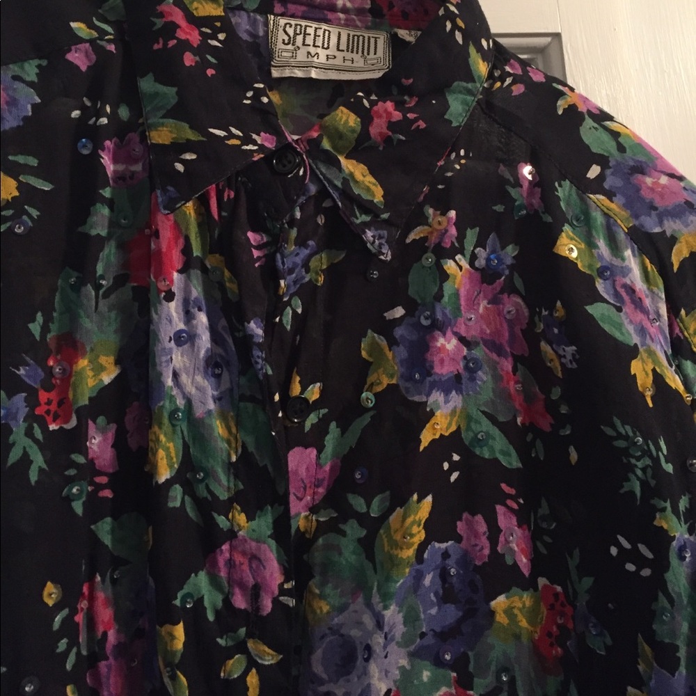 Cotton Long Sleeved Floral Patterned Blouse