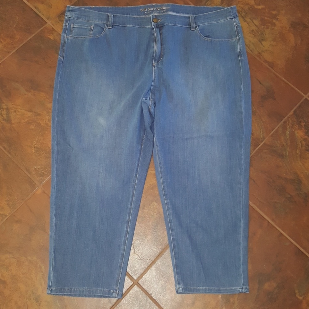 Soft Surroundings stretch cropped capri jeans plus