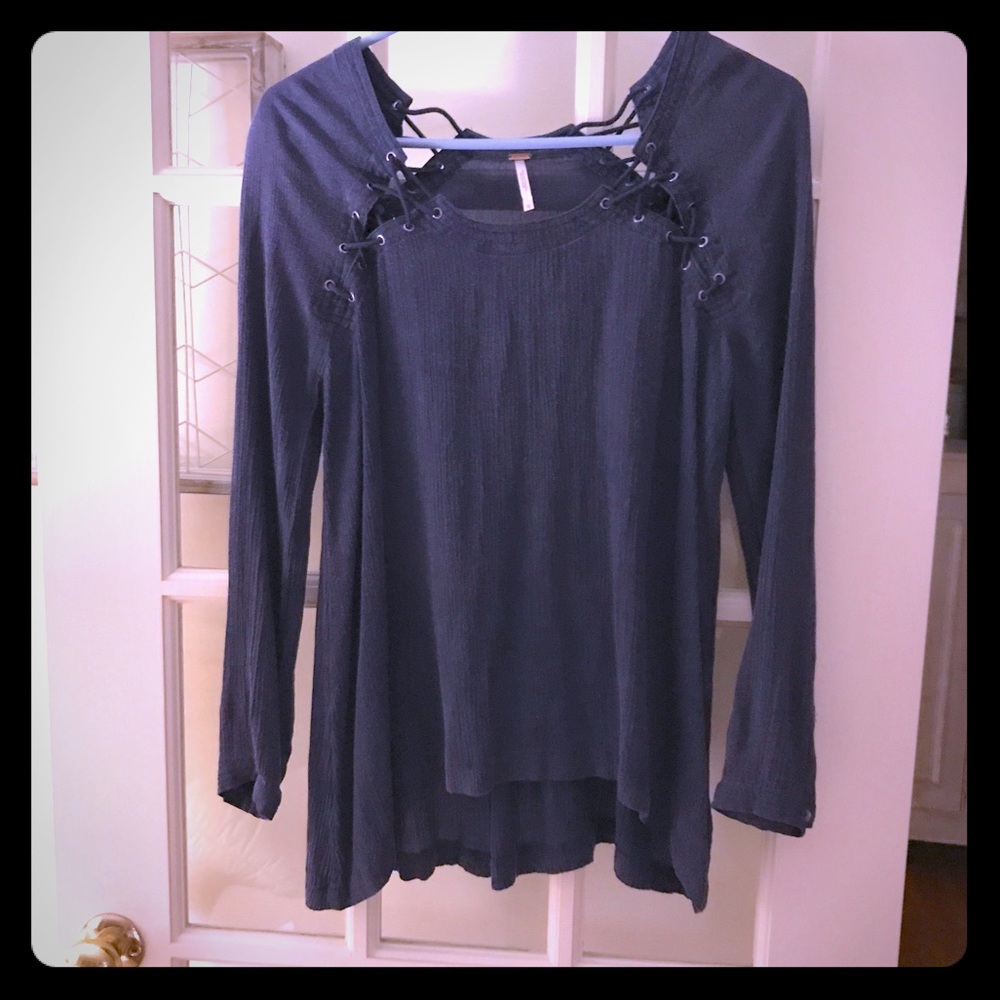 Free people faded wash navy rayon tunic. Sz xs