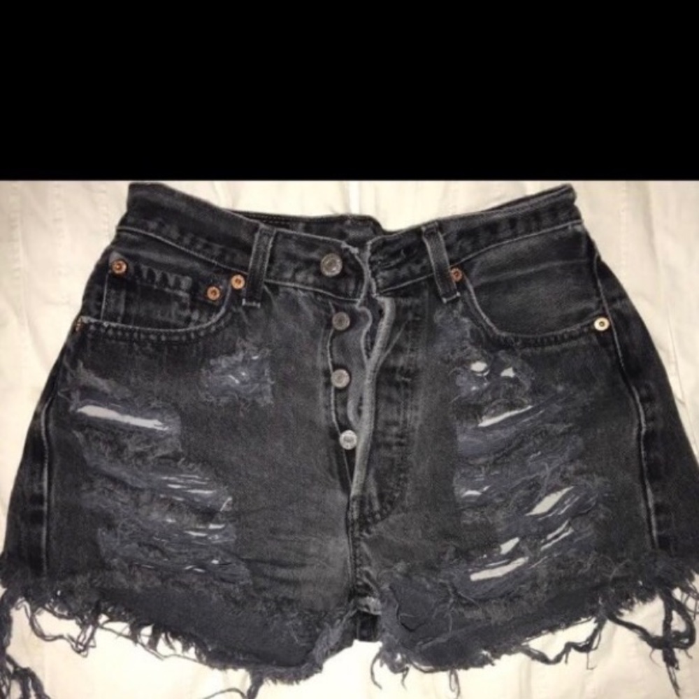 Levi's ripped high waisted shorts