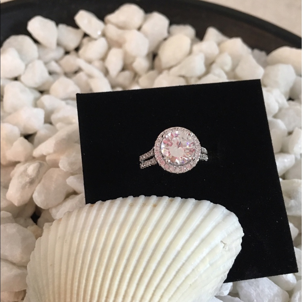 S925 stamped ring. 2 carat center stone.