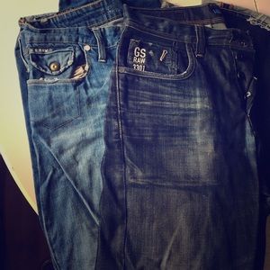 2 pairs of G-STAR men's jeans. Size 30 x 32