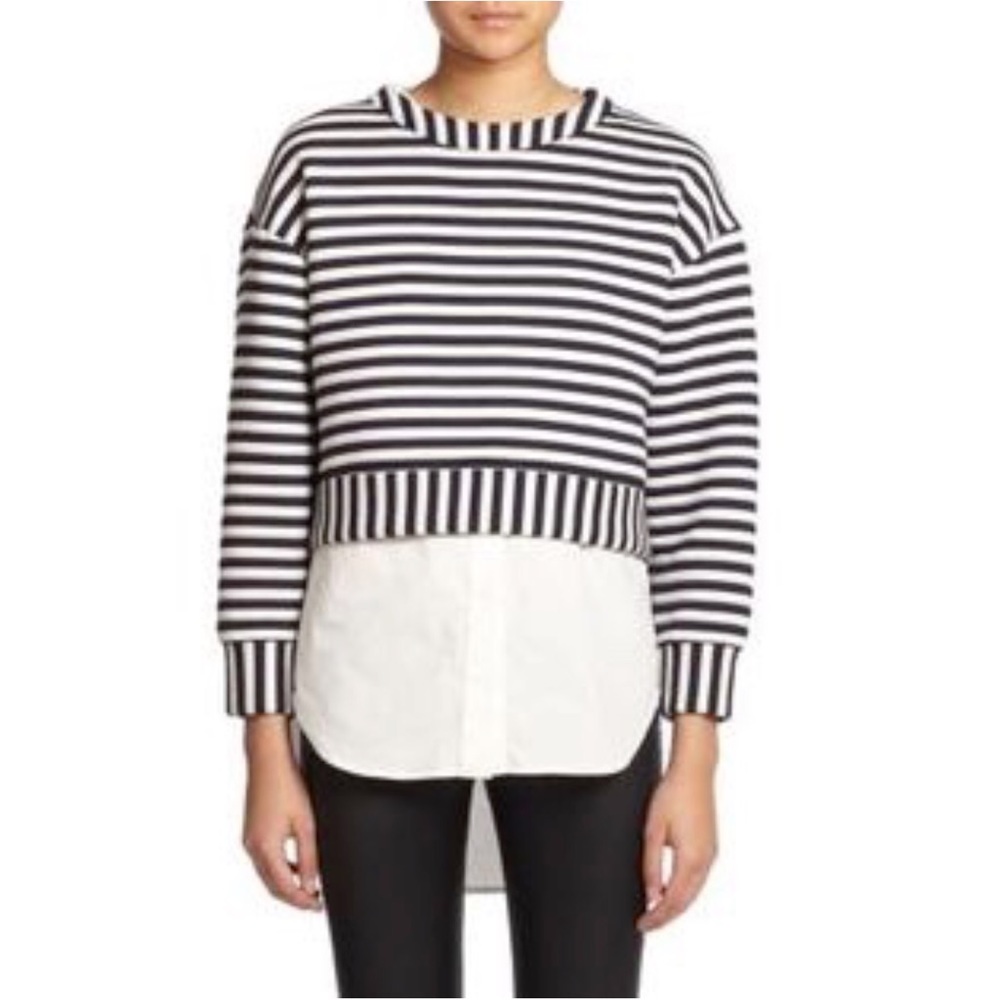 10 Crosby Derek Lamb 2-in-1 striped sweatshirt