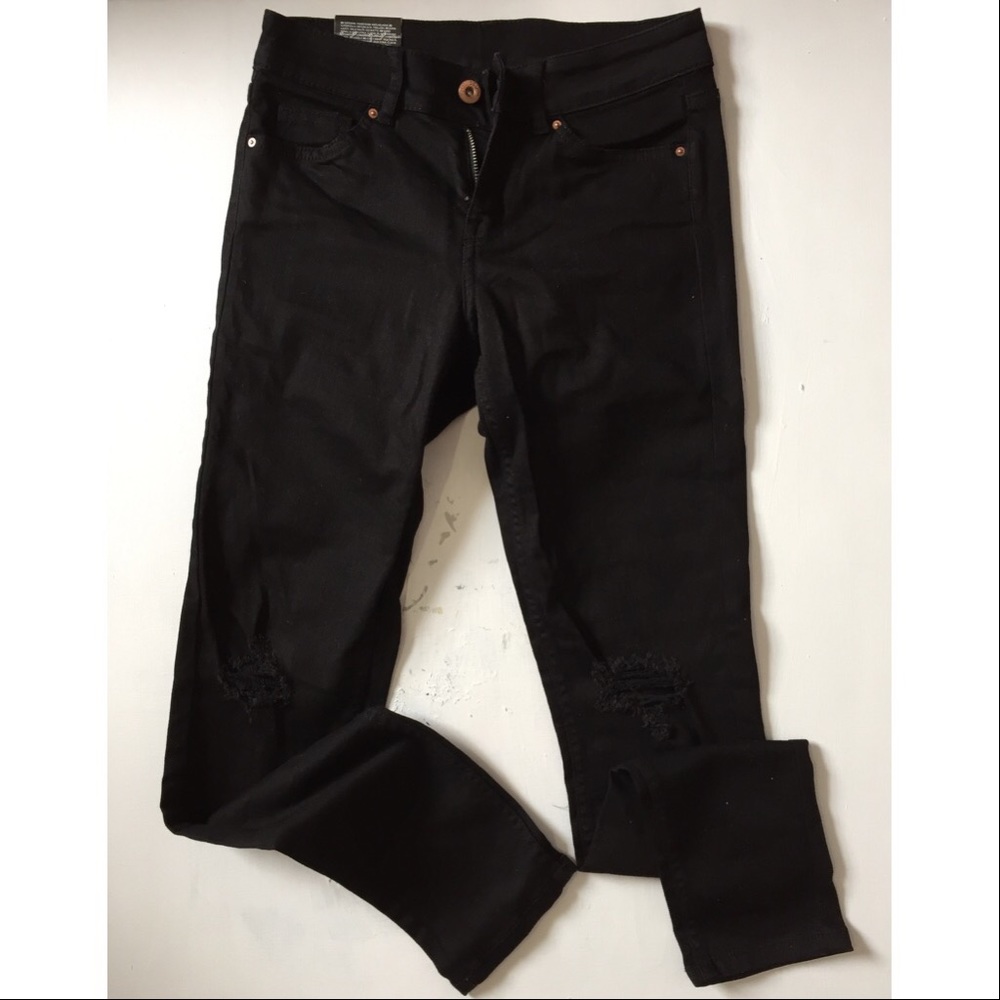divided h&m black ripped jeans